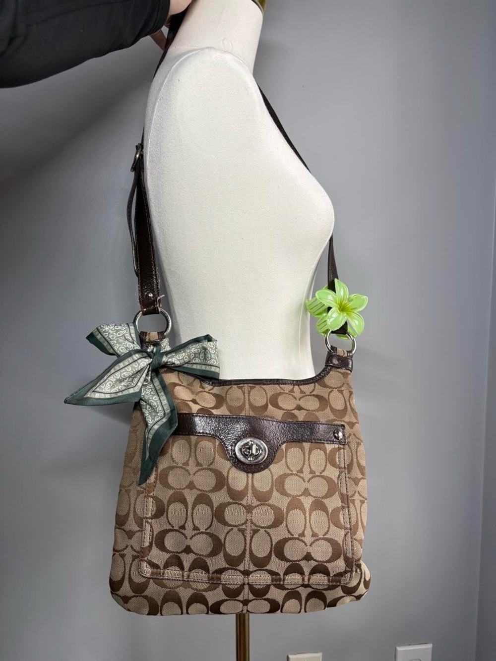 Coach Vintage Brown Penelope Crossbody Jacquard Bag